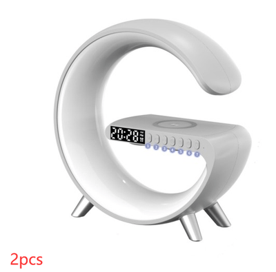 New Intelligent G Shaped LED Lamp Bluetooth Speake Wireless Charger Atmosphere Lamp App Control For Bedroom Home Decor - Waqaram