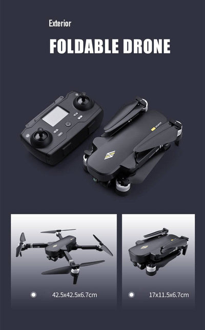 Two-axis Gimbal Aerial Photography Drone 6K HD Folding Quadcopter - Waqaram