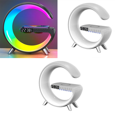 New Intelligent G Shaped LED Lamp Bluetooth Speake Wireless Charger Atmosphere Lamp App Control For Bedroom Home Decor - Waqaram