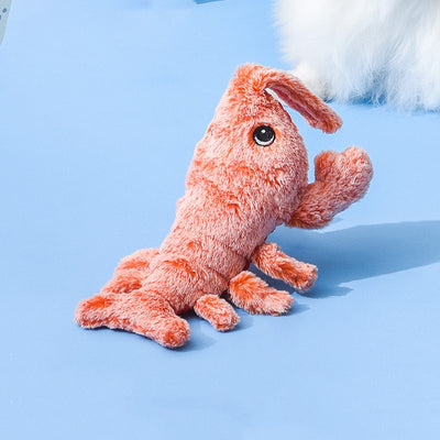 Pet Toys Electric Jumping Shrimp USB Charging Simulation Lobster Funny Cat Plush Pets Toy - Waqaram