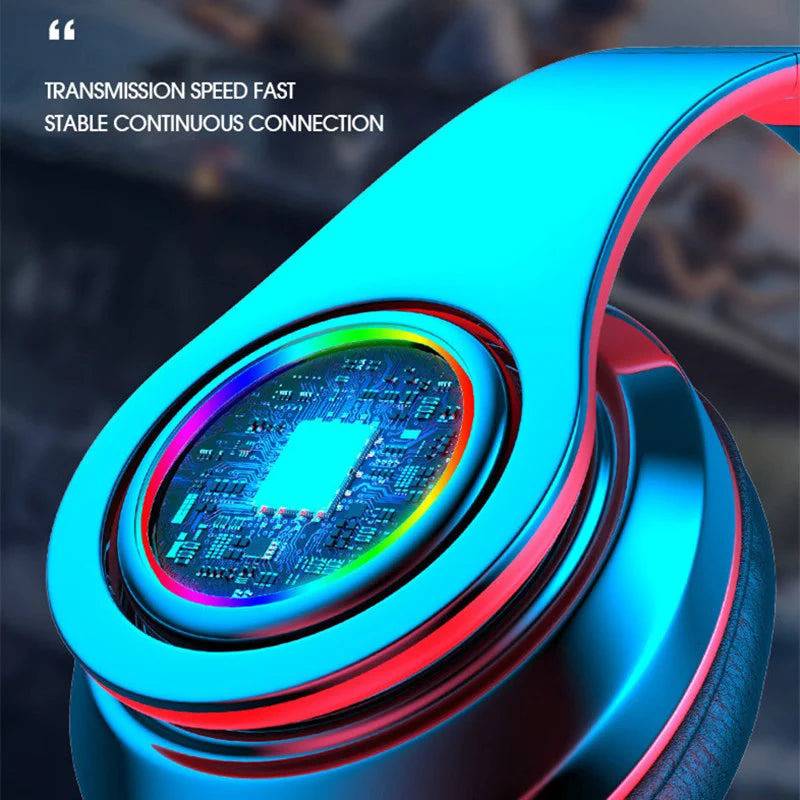 B39 Headset Wireless Bluetooth Headset Colorful Luminous Card-Inserting Game Music Sports Support Mobile Phone Computer