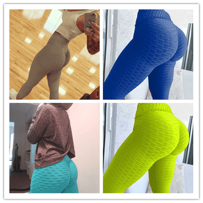 Booty Lifting Anti Cellulite Scrunch Leggings Without Pocket - Waqaram
